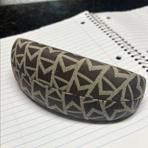 Geometric Patterned Brown Sunglasses Case Michael Michael Kors